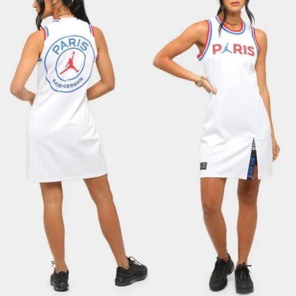 Jordan x Paris Saint Germain Dress Hyper‎ White Nike Size XL Jersey Dress BB176 - Picture 1 of 10